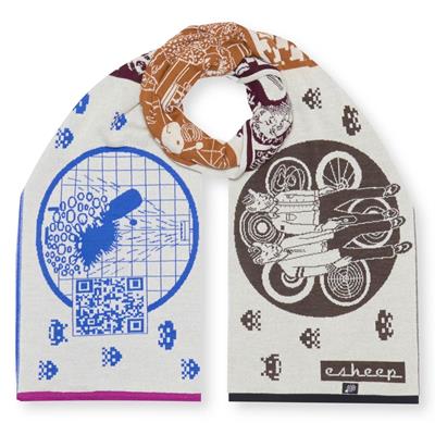 Digital Replay Cream Blanket Scarf